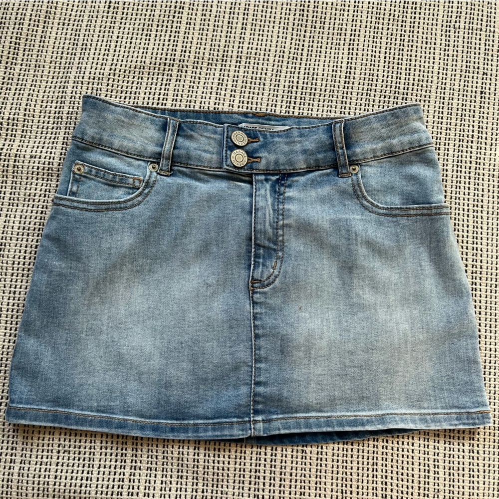 Garage Light Wash Denim Mini Skirt Size XS